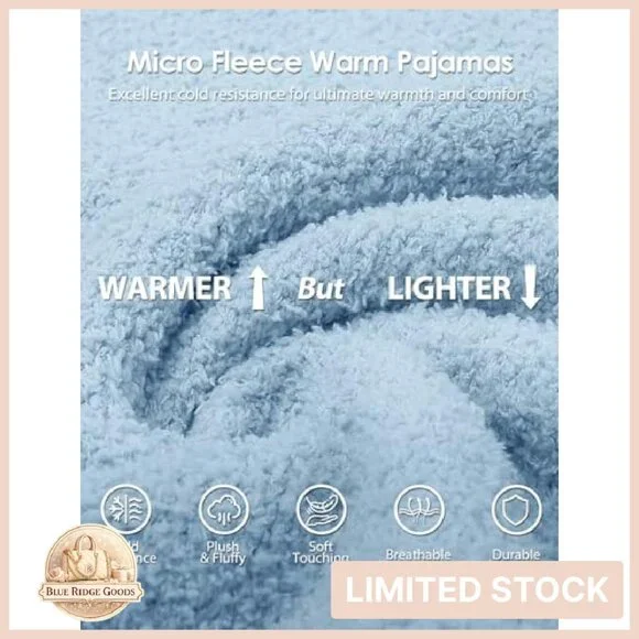 Fleece Pajama Set Cozy Fuzzy Lounge Wear Long Sleeve Two Piece Sleepwear